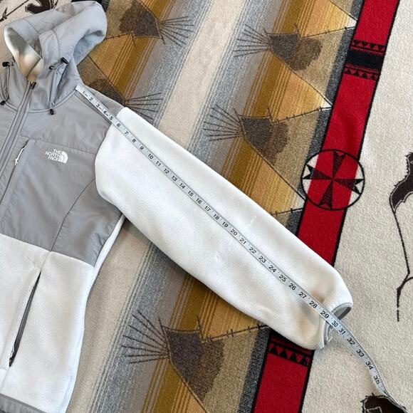 The North Face White Denali Fleece Hooded Full Zip Jacket Women's Size XL - Picture 12 of 12